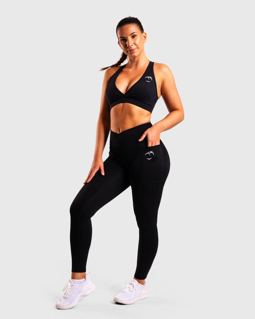 Black Fusion Sports - bra - Peach Tights - Sports - Bra