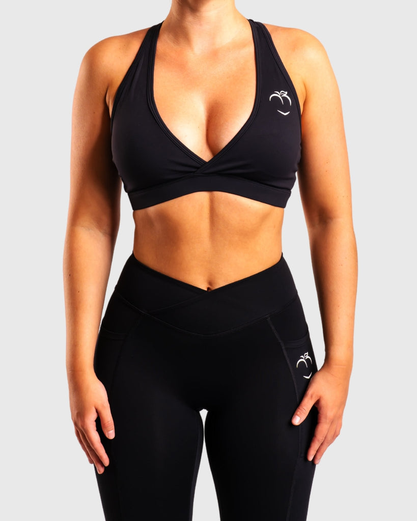 Black Fusion Sports - bra - Peach Tights - Sports - Bra