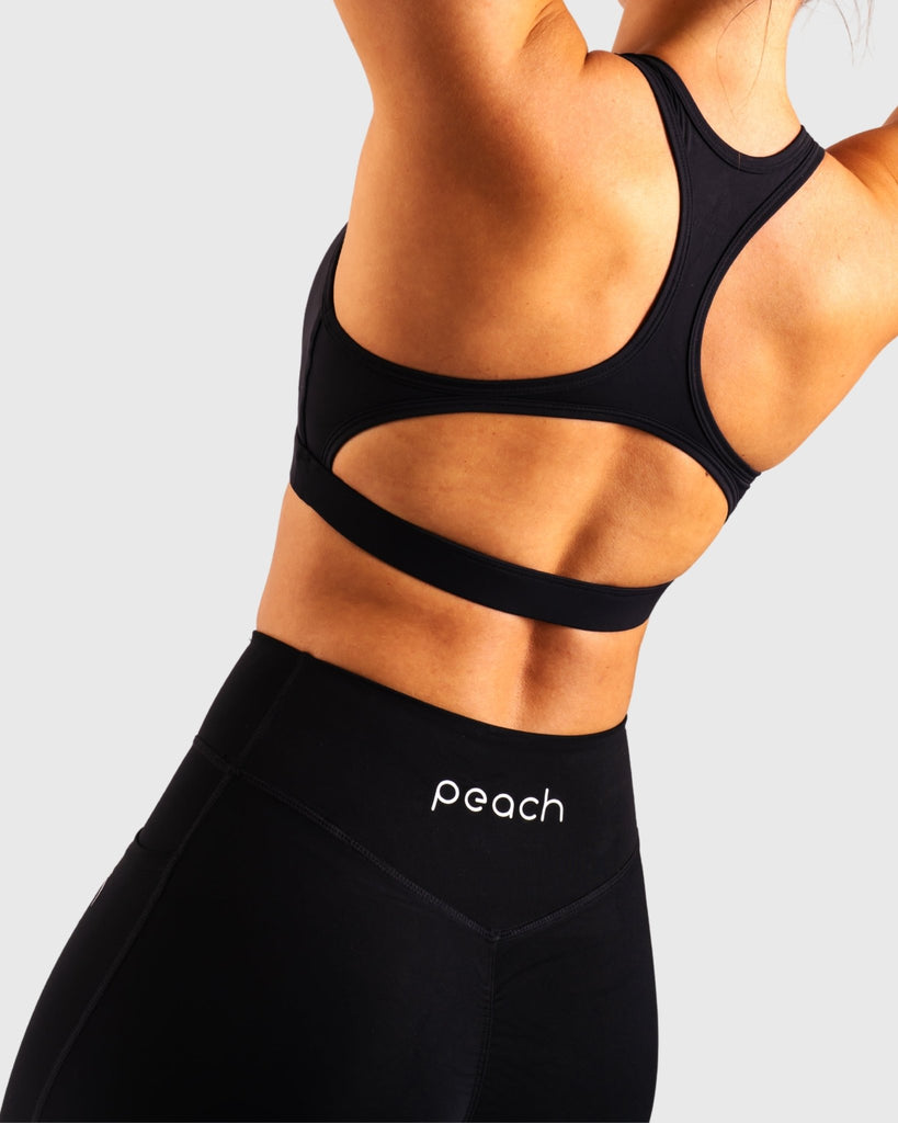 Black Fusion Sports - bra - Peach Tights - Sports - Bra