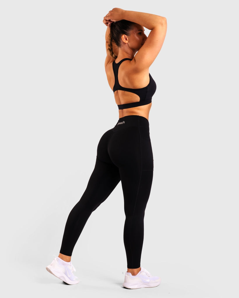 Black Fusion Sports - bra - Peach Tights - Sports - Bra