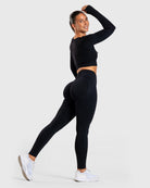 Black Ignite Long Sleeve - Peach Tights - Long sleeve