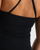 Black Noiré Singlet - Peach Tights - Sports - Bra