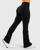 Black Softelle Flared Pants - Peach Tights - Tights
