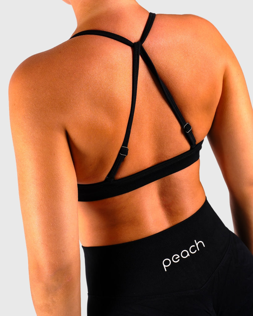 Black Vivid Sports - bra - Peach Tights - Sports - Bra