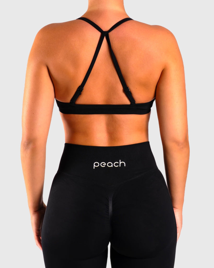 Black Vivid Sports - bra - Peach Tights - Sports - Bra