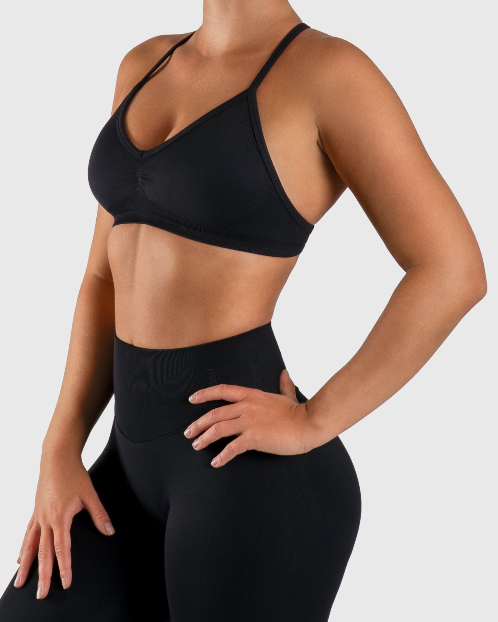 Black Vivid Sports - bra - Peach Tights - Sports - Bra