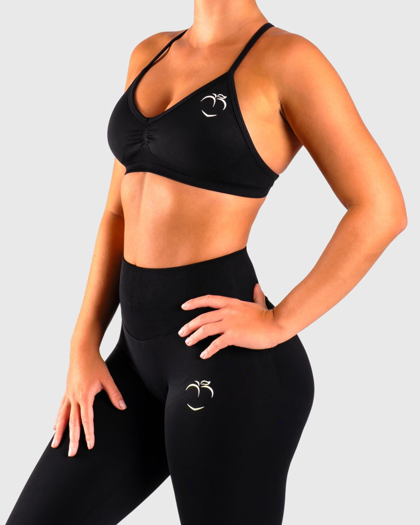 Black Vivid Sports - bra - Peach Tights - Sports - Bra