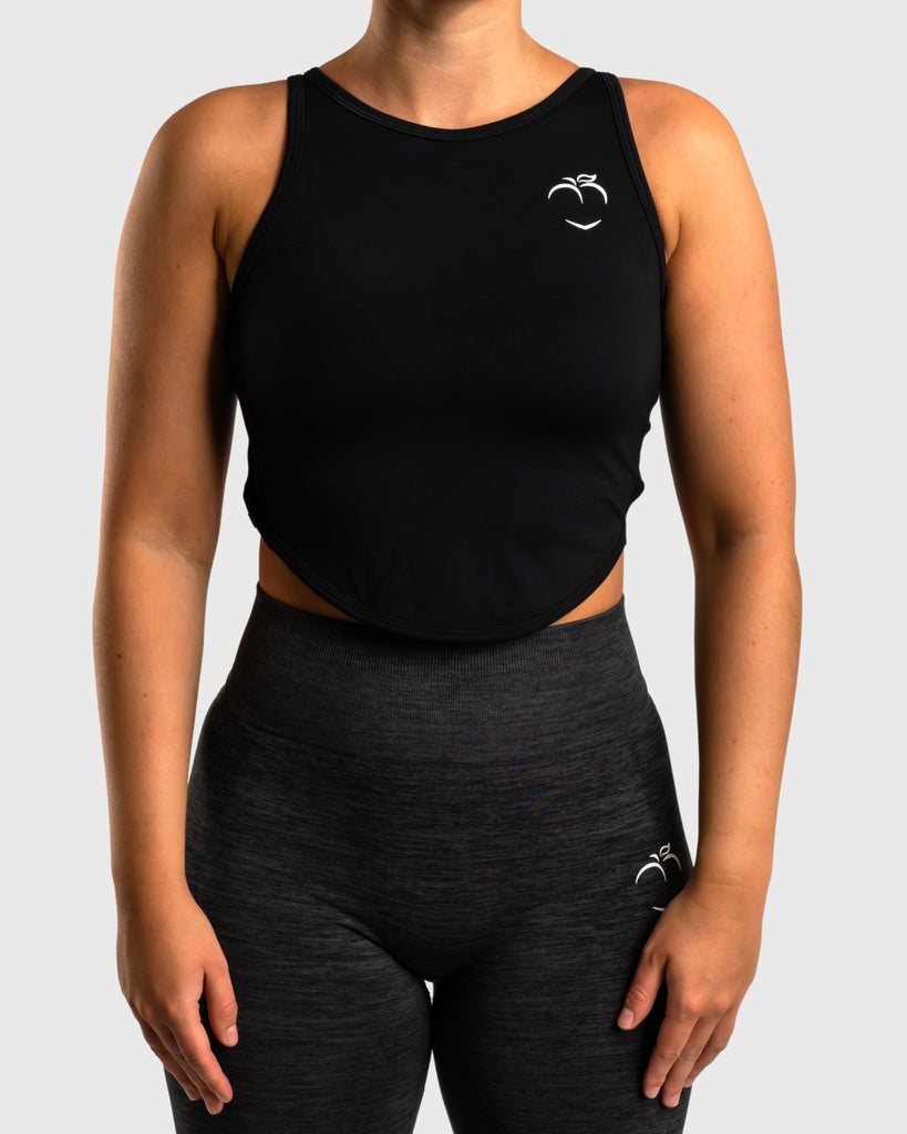 Black Weave Topp - Peach Tights - Sports - Bra