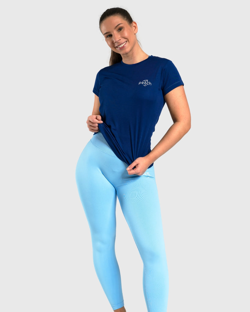 Blue Basic Training T-Shirt - Peach Tights - T-shirt