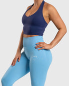 Blue Lush Halterneck Topp - Peach Tights - Sports - Bra