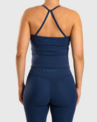 Blue Noiré Singlet - Peach Tights - Sports - Bra