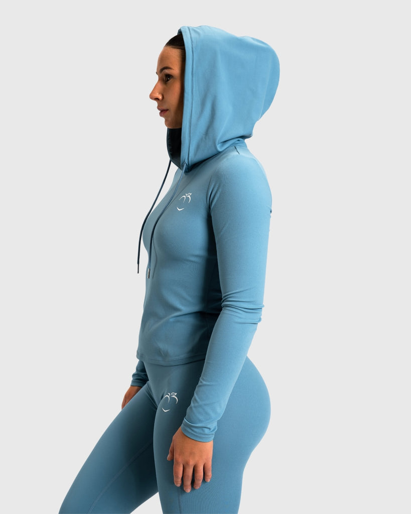 Blue Serenity Sweatshirt - Peach Tights - Long sleeve