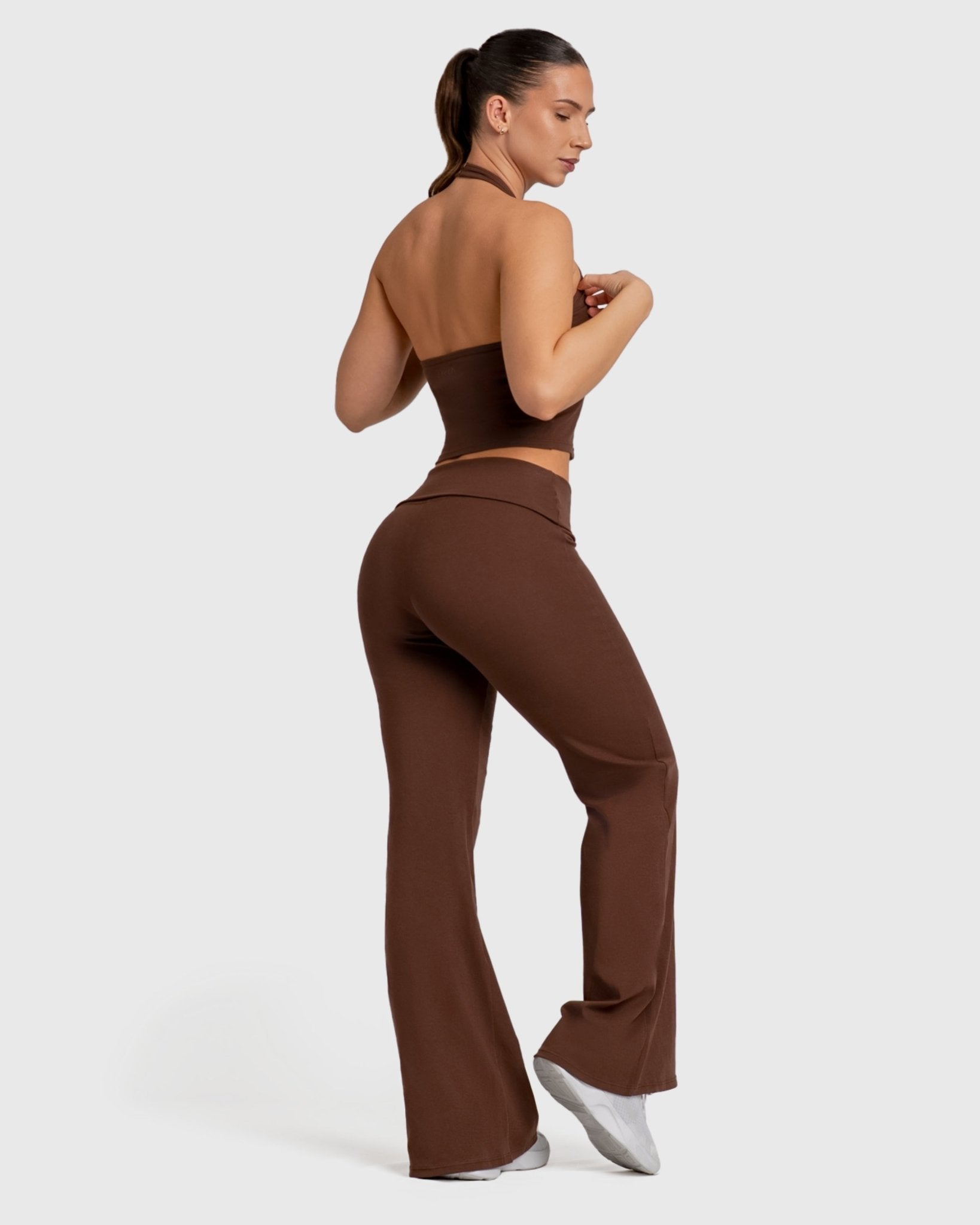 Brown Flow Yoga Pants - Peach Tights - Tights