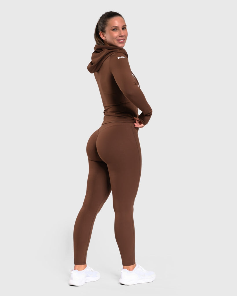 Brown Serenity Sweatshirt - Peach Tights - Long sleeve