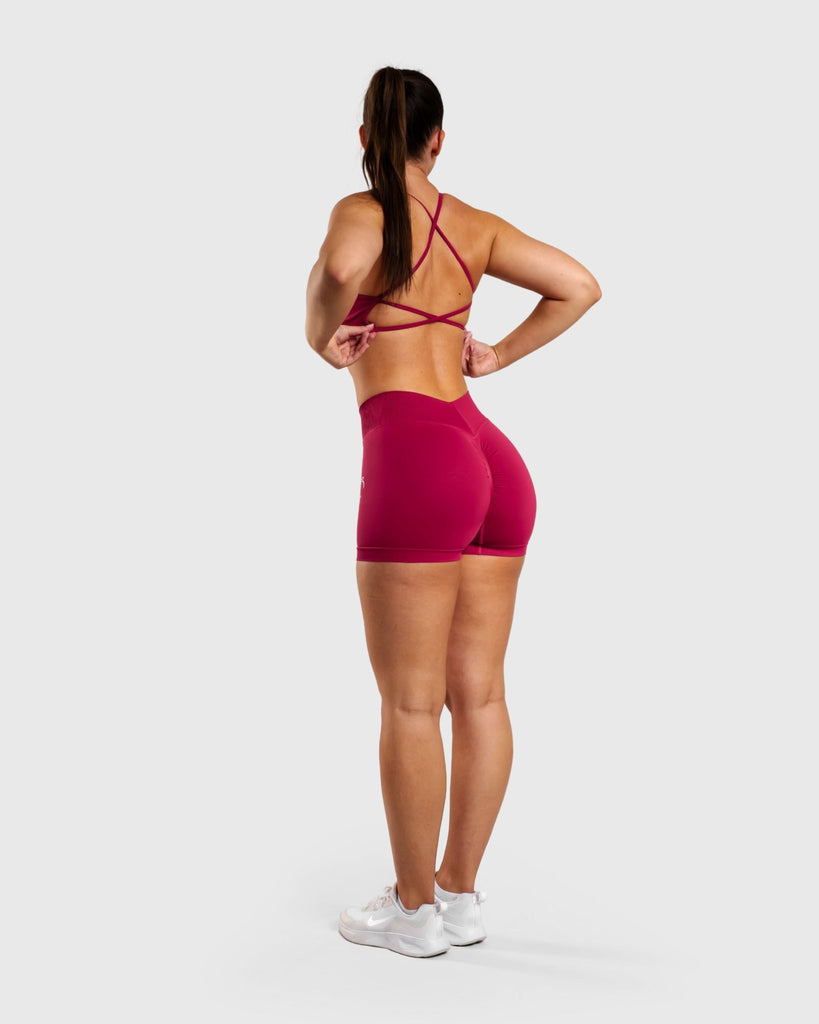 Burgundy Peak Shorts - Peach Tights - Shorts