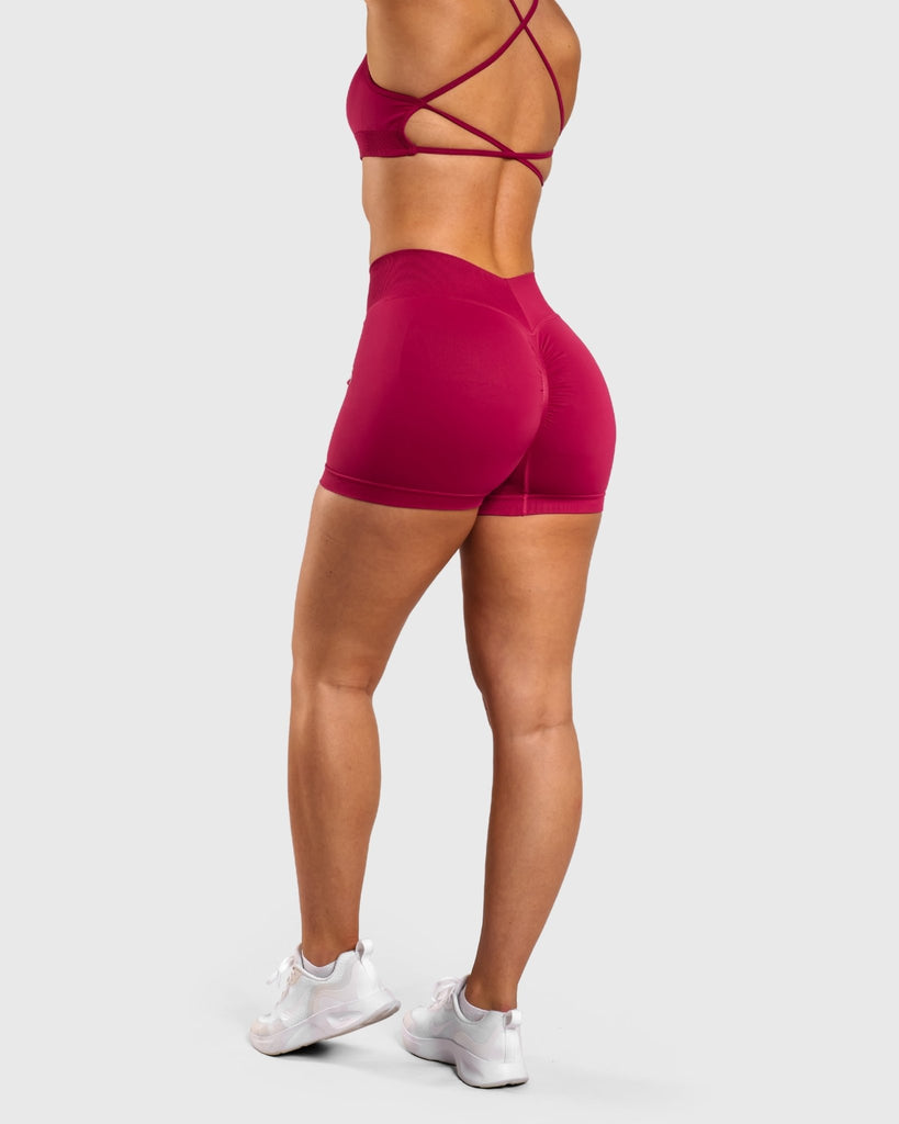 Burgundy Peak Shorts - Peach Tights - Shorts