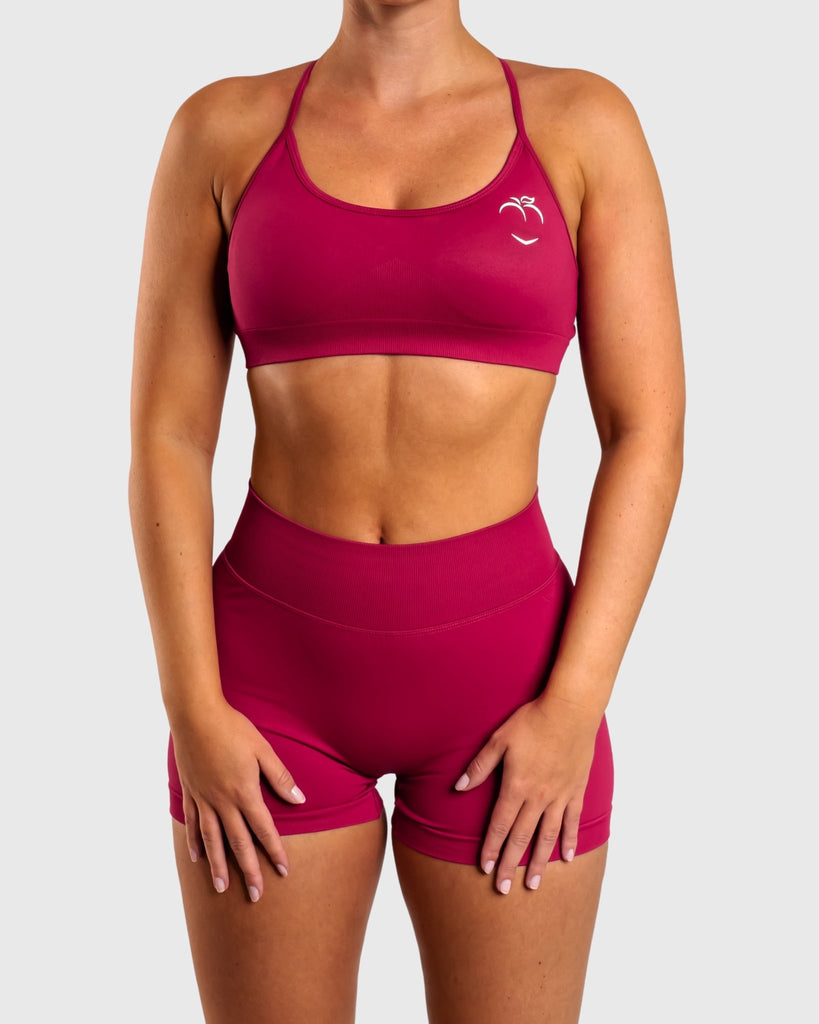 Burgundy Peak Sports - bra - Peach Tights - T - shirt