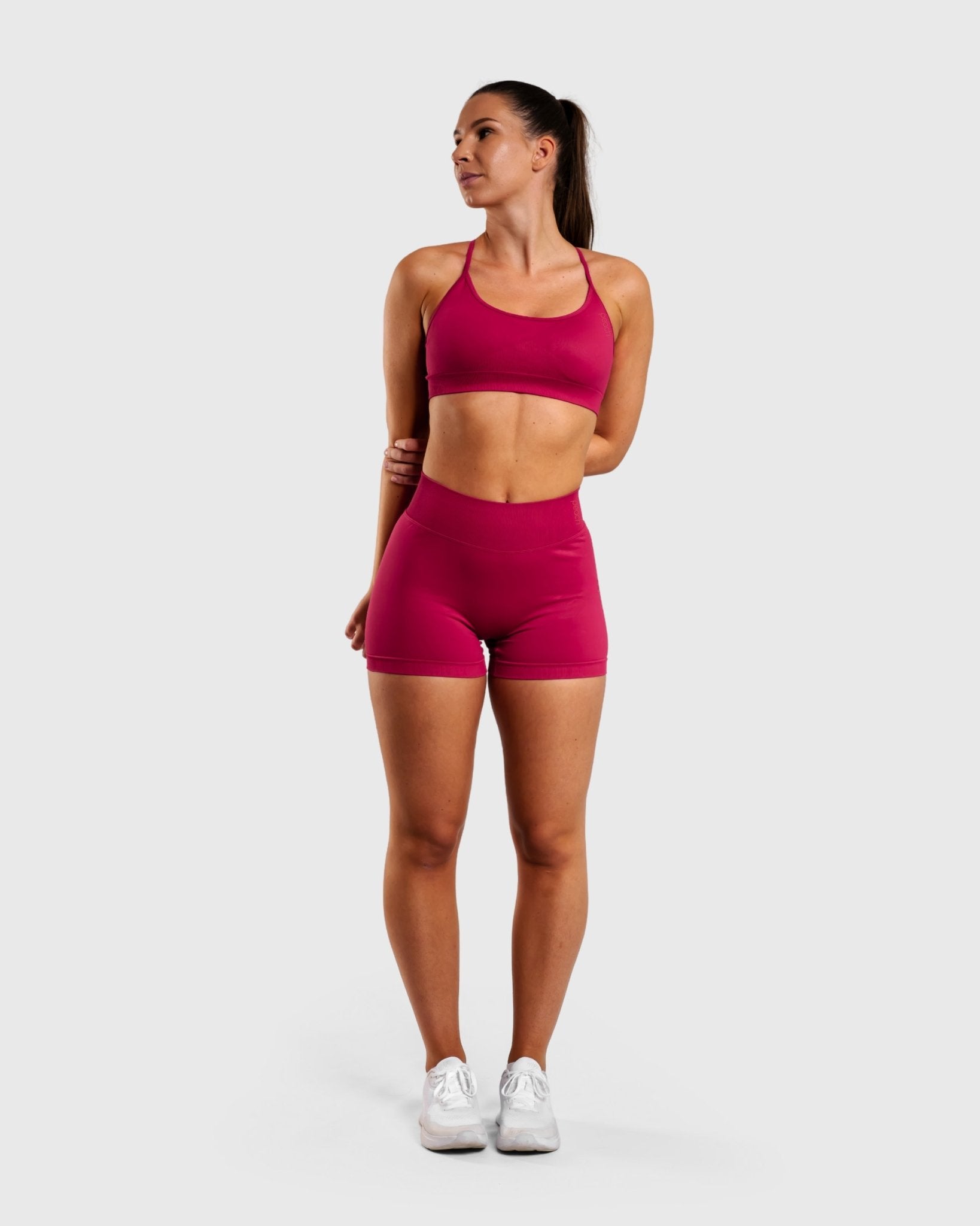 Burgundy Peak Sports - bra - Peach Tights - Sports - Bra
