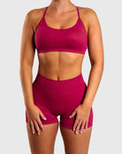 Burgundy Peak Sports - bra - Peach Tights - Sports - Bra