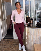 Burgundy Sense Tights - Peach Tights - Tights