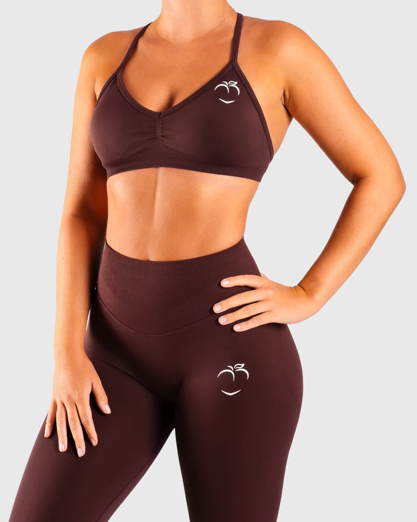 Burgundy Vivid Sports - bra - Peach Tights - Sports - Bra