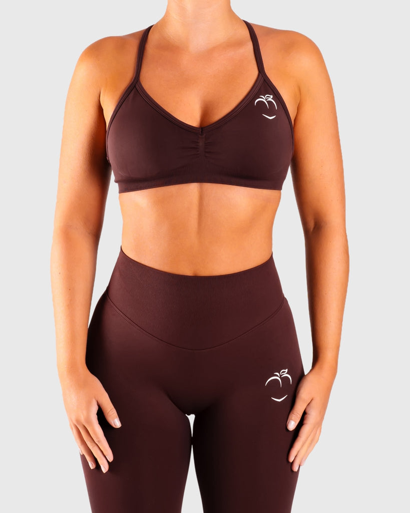 Burgundy Vivid Sports - bra - Peach Tights - Sports - Bra