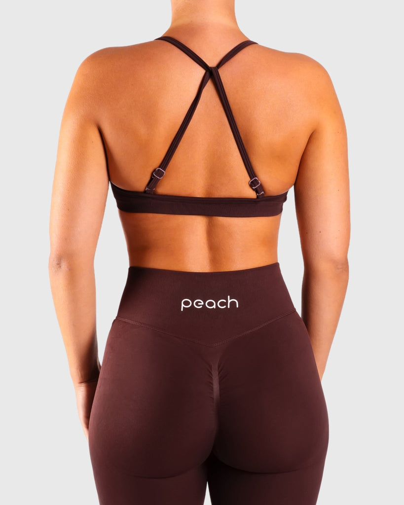 Burgundy Vivid Sports - bra - Peach Tights - Sports - Bra