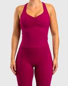 Cherry Pink Softelle Singlet - Peach Tights - Sports - Bra