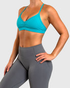 Coral Green Athleisure Sports - bra - Peach Tights - Sports - Bra