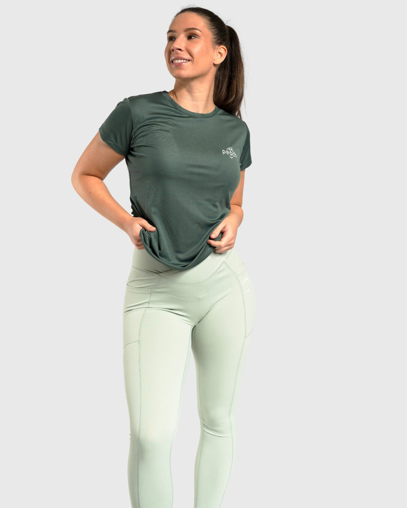 Green Basic Training T-Shirt - Peach Tights - T-shirt