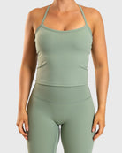 Green Noiré Singlet - Peach Tights - Sports - Bra