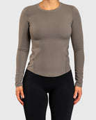 Grey Base Long Sleeve - Peach Tights - Long sleeve