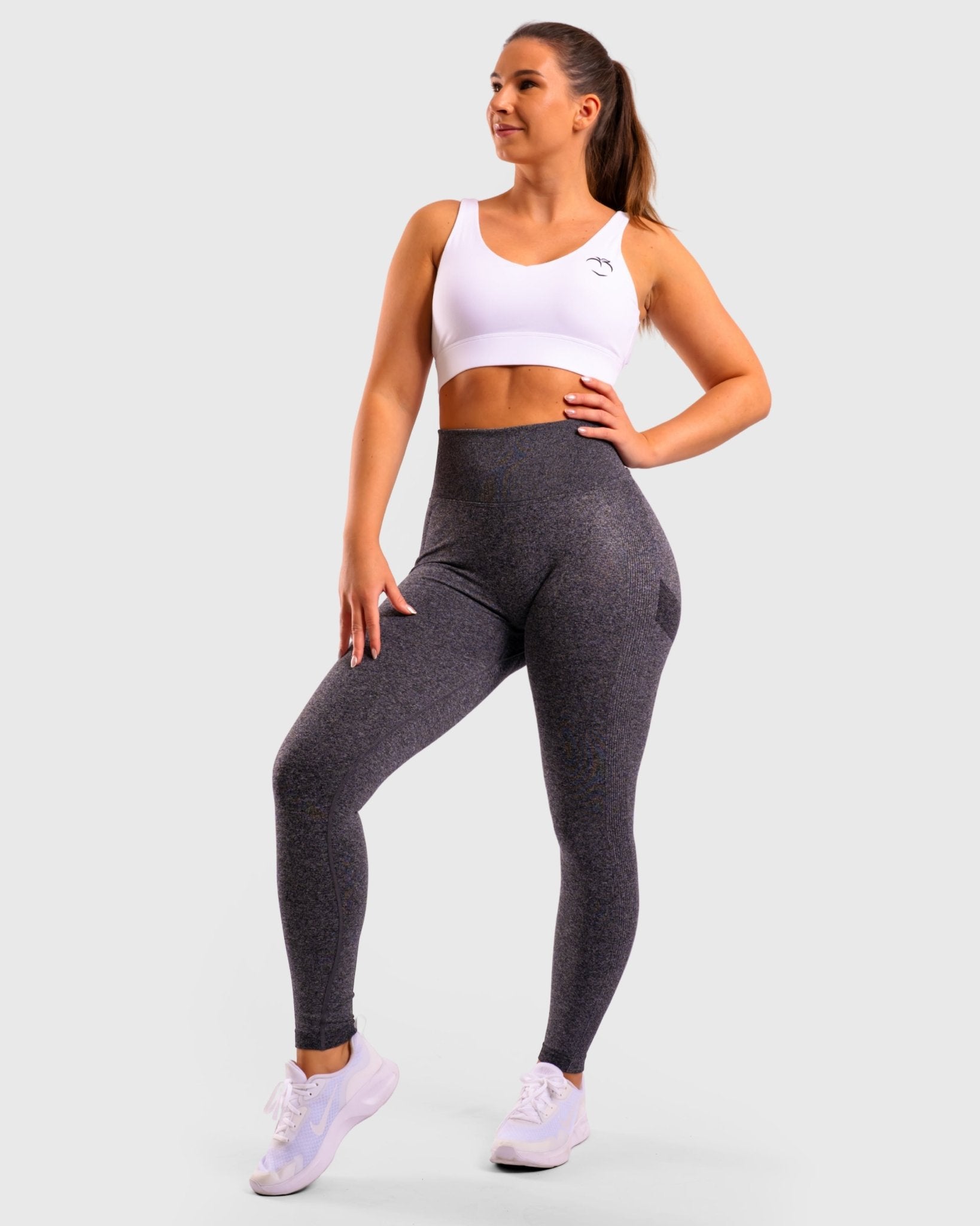 Grey High Waist Tights - Peach Tights - Tights