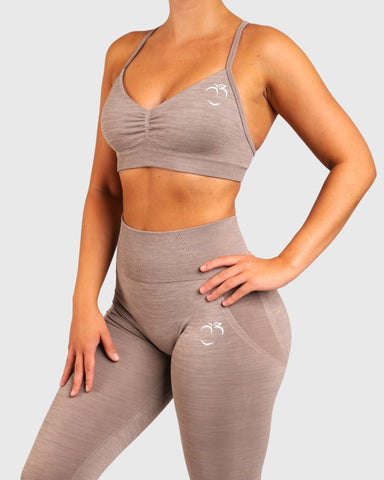 Grey Khaki Elevate Sports-bra