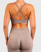 Grey Khaki Elevate Sports - bra - Peach Tights - Sports - Bra