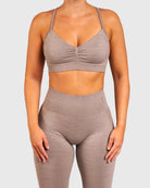 Grey Khaki Elevate Sports - bra - Peach Tights - Sports - Bra
