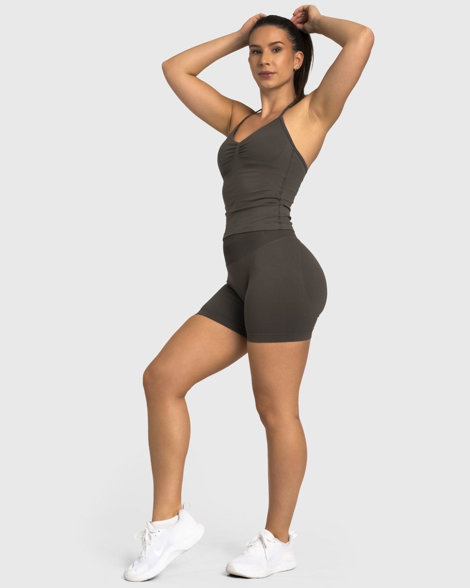 Grey Sense Shorts - Peach Tights - Shorts