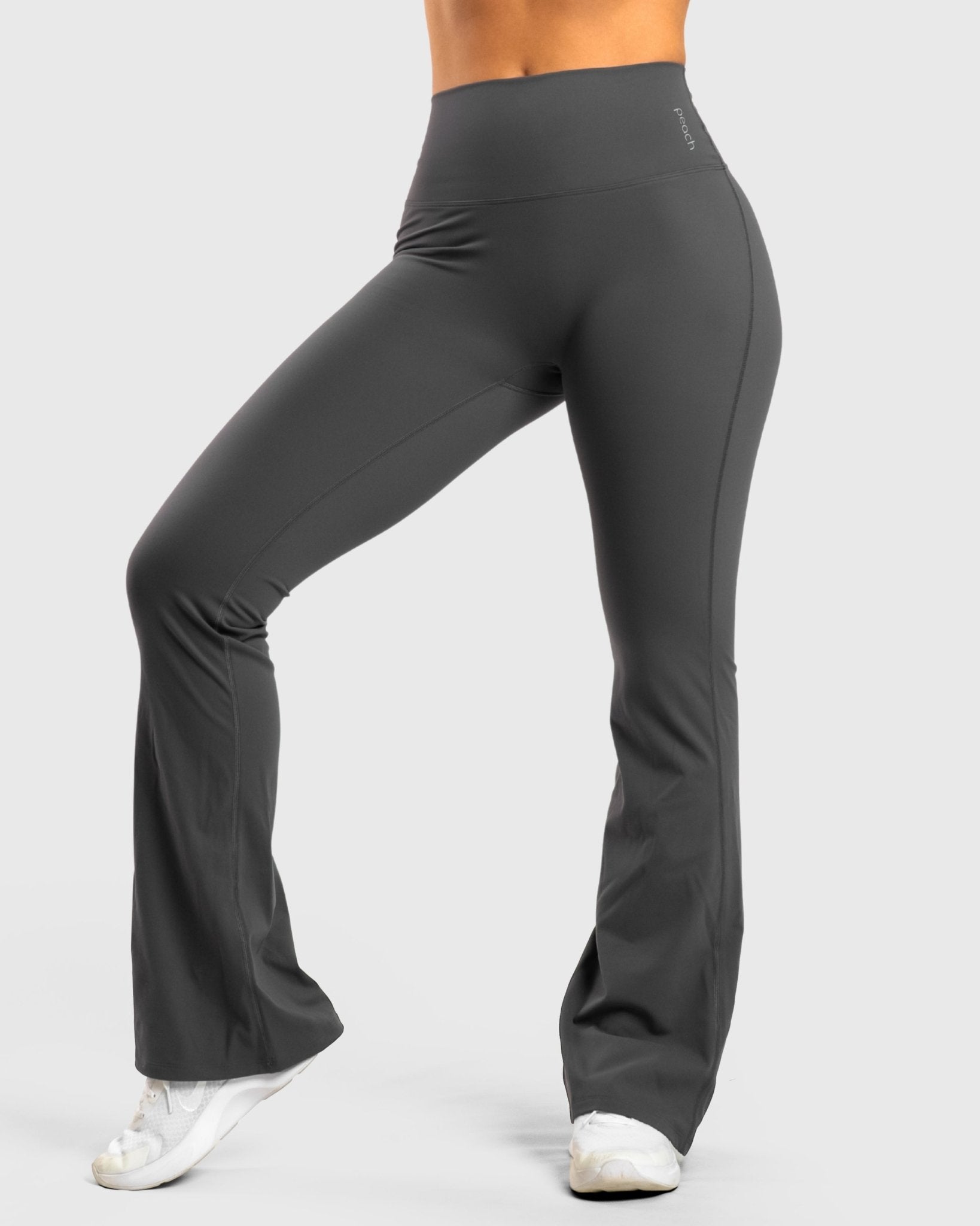 Grey Softelle Flared Pants - Peach Tights - Tights