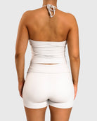 Ivory Allure Halterneck Topp - Peach Tights - Sports - Bra