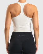 Ivory Tank Top - Peach Tights - Sports - Bra
