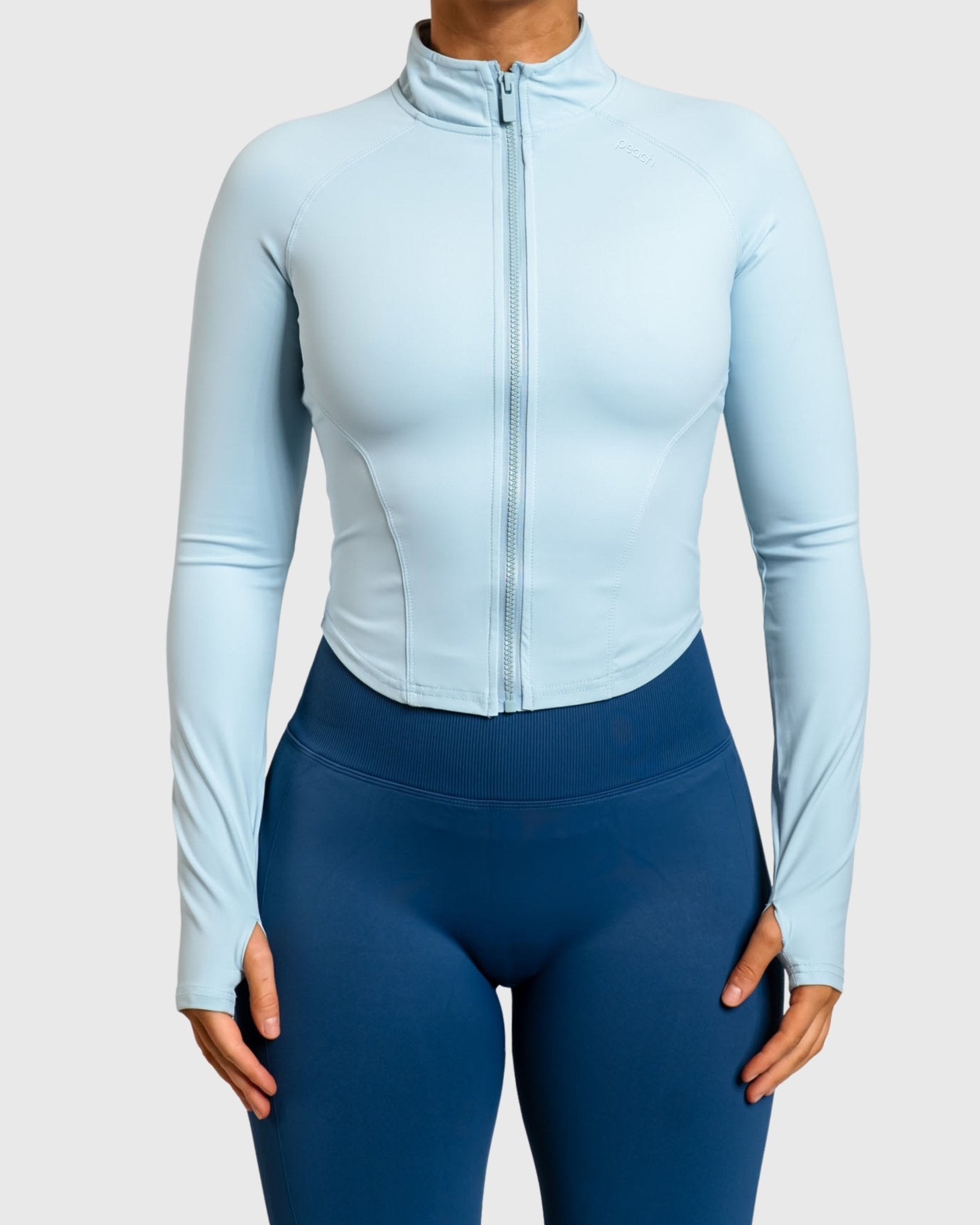 Light Blue Define Jacket - Peach Tights - Jacket