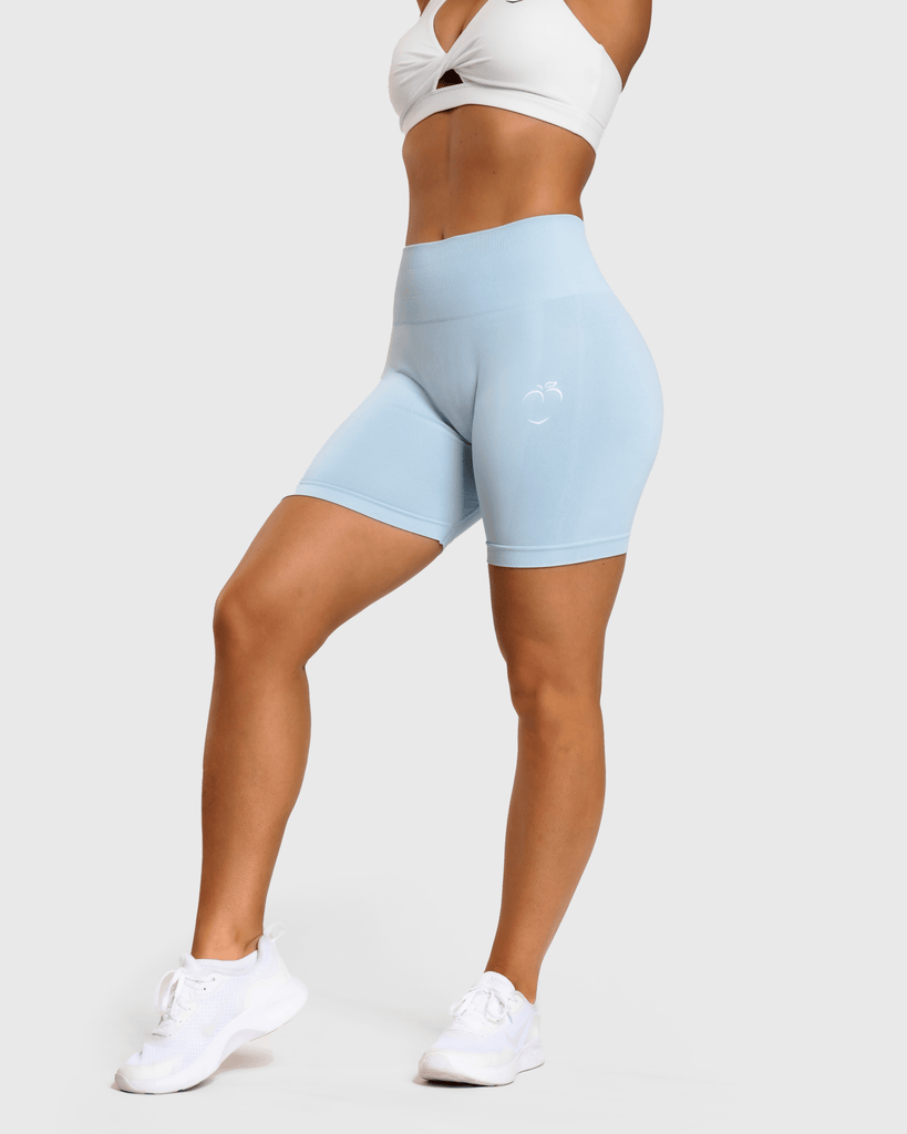 Light Blue Motion Shorts - Peach Tights - Shorts