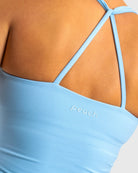 Light Blue Softelle Singlet - Peach Tights - Sports - Bra