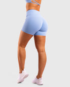 Light Blue Twist Shorts - Peach Tights - Shorts