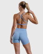 Light Blue Twist Sports - bra - Peach Tights - Sports - Bra