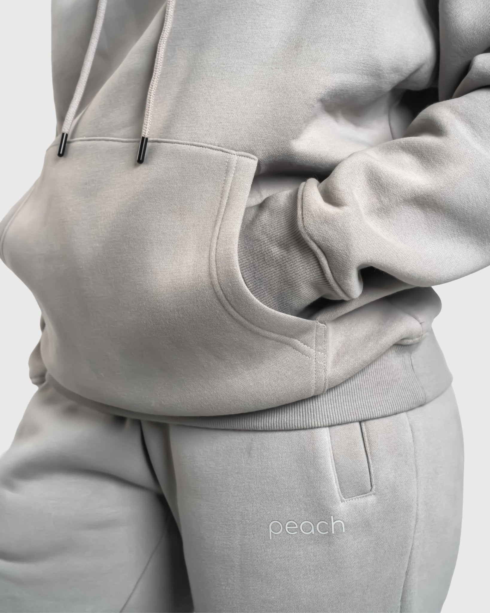 Light Grey Haze Hoodie - Peach Tights - Hoodie