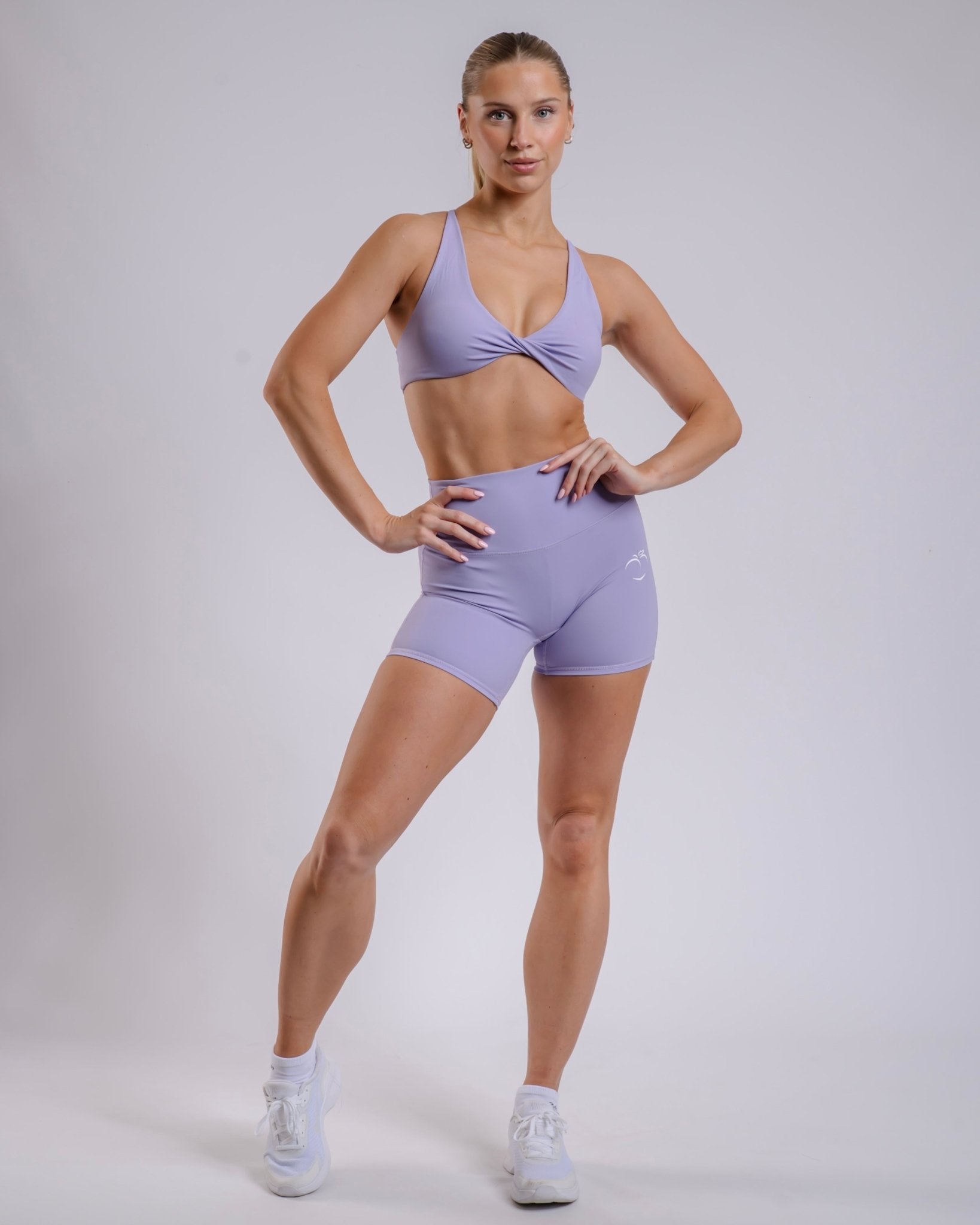 Light Purple Twist Shorts - Peach Tights - Shorts