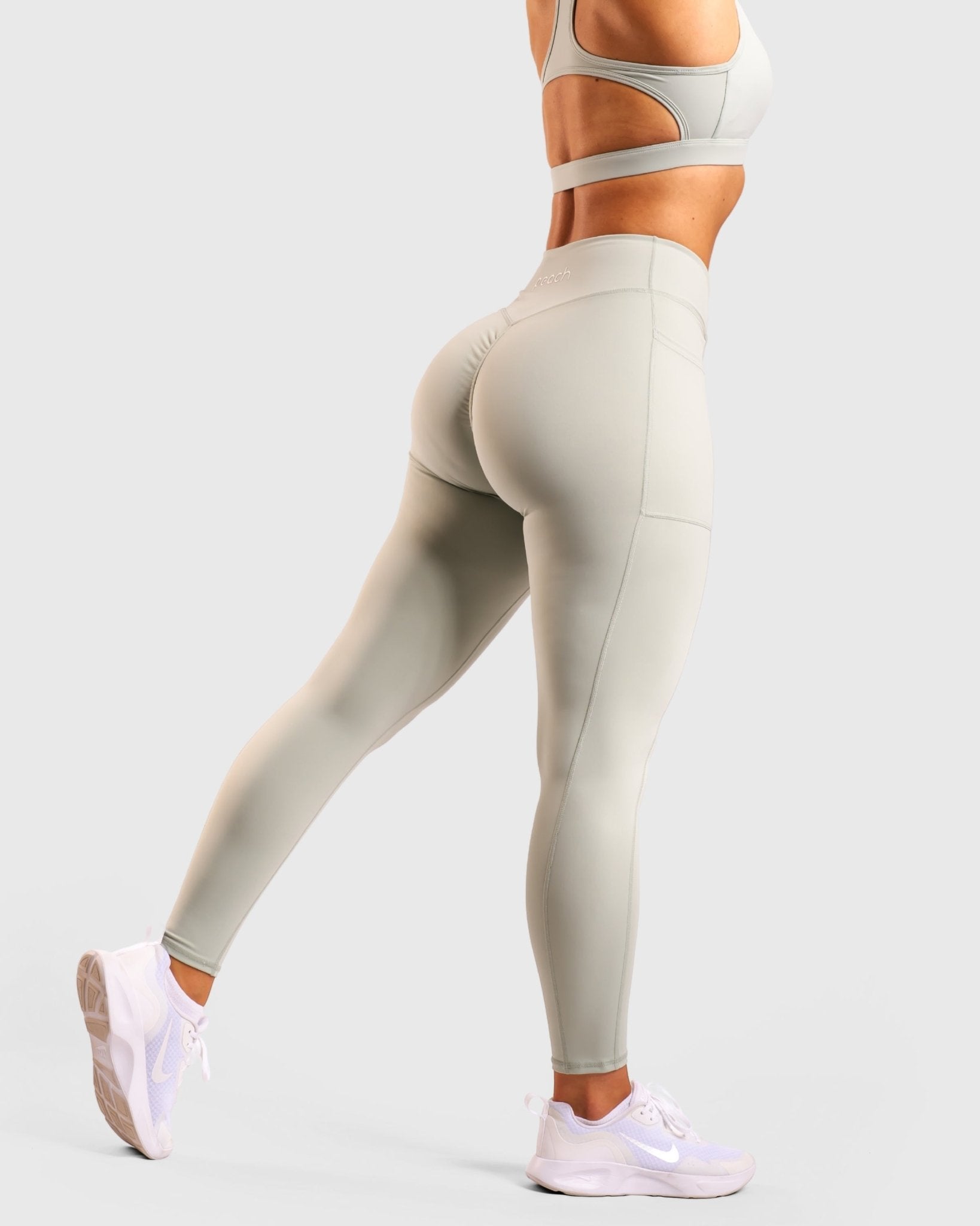 Mint Green Fusion Mid Waist - Peach Tights - Tights