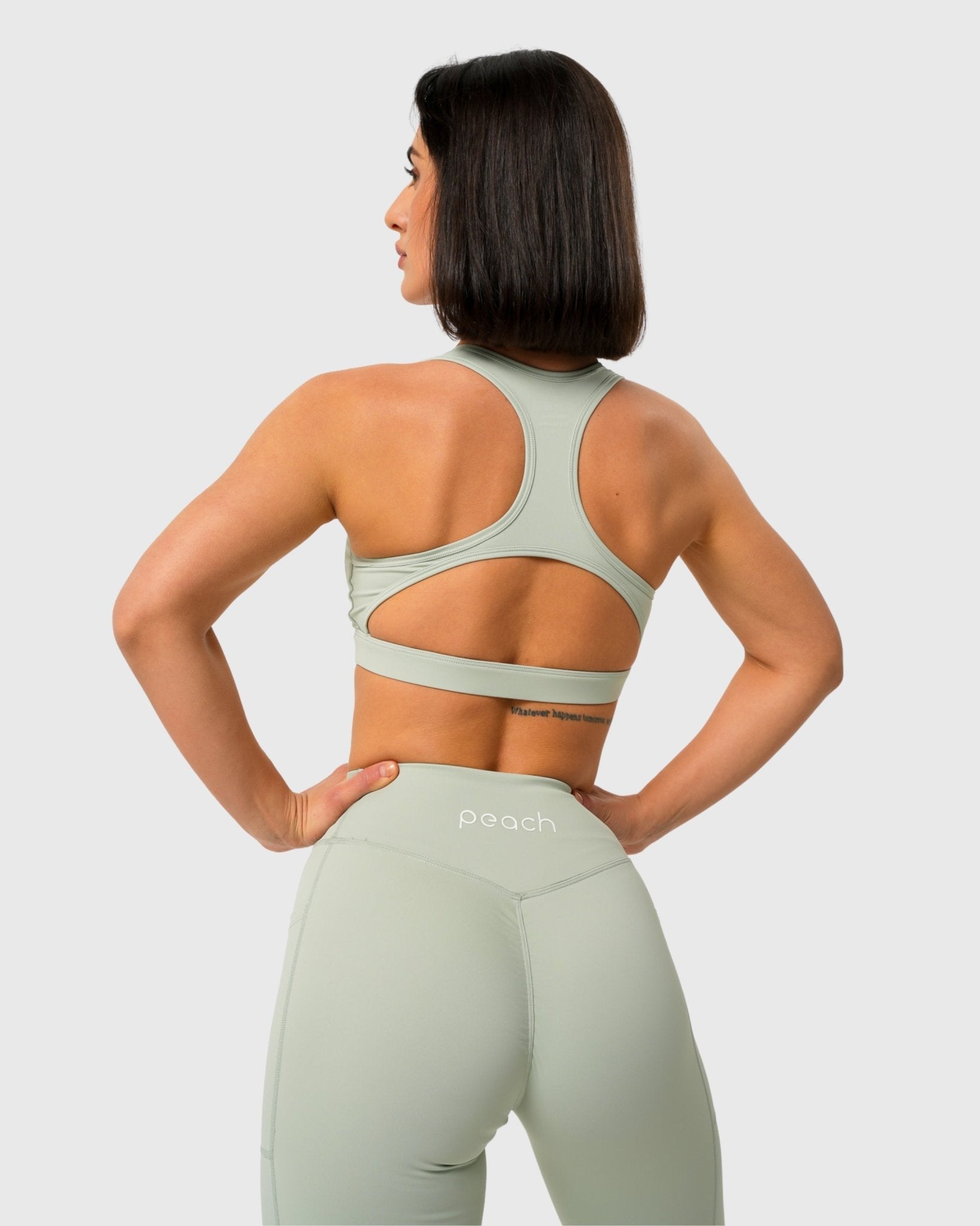 Mint Green Fusion Mid Waist - Peach Tights - Tights