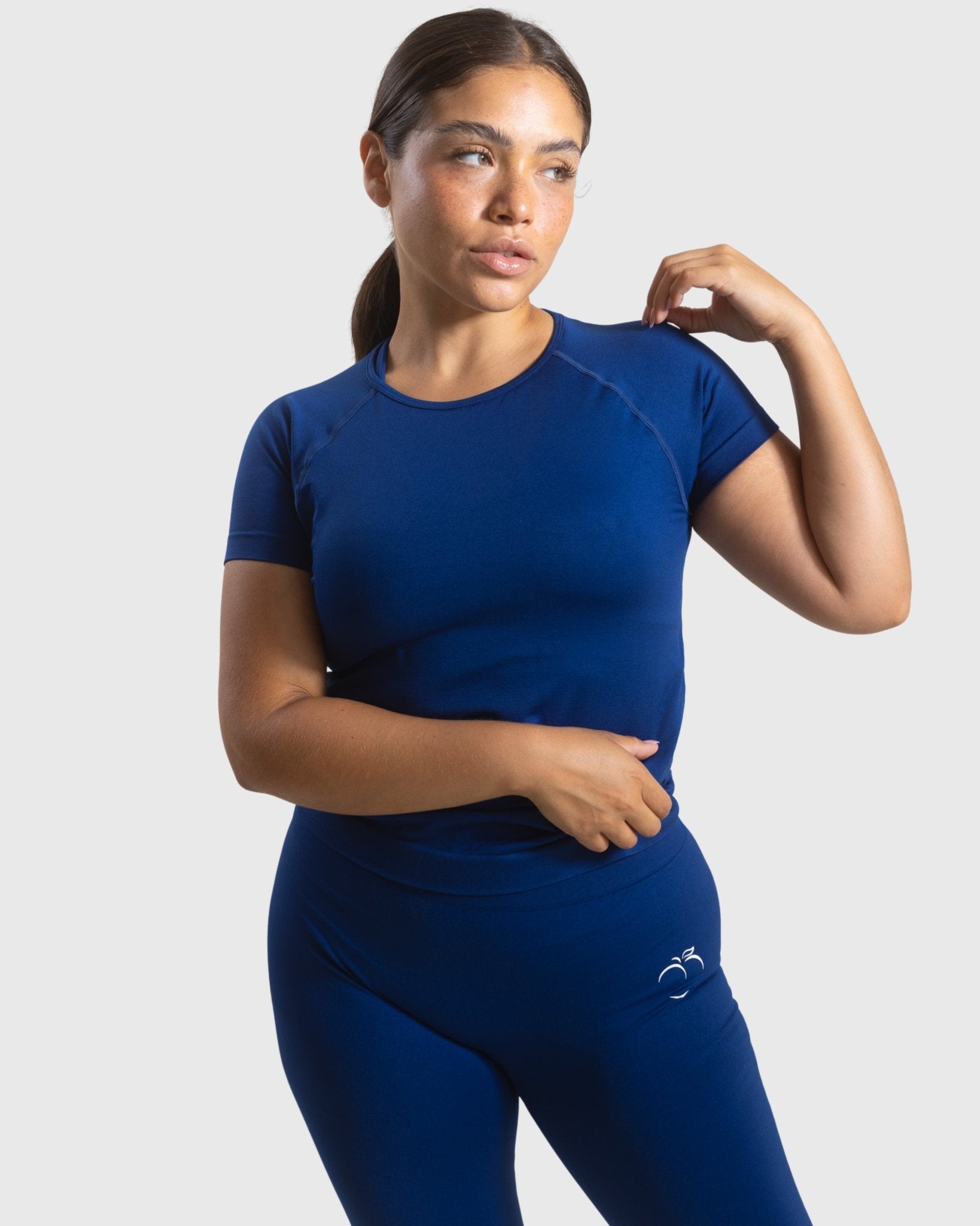 Navy Blue Classic Deluxe T-shirt - Peach Tights - T-shirt